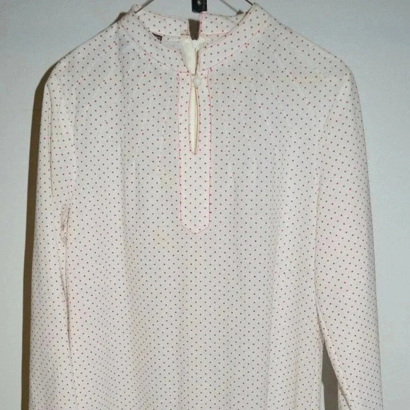 WYNETTE Red Cream Polka Dot Sheer Night Gown - Picture 1 of 5